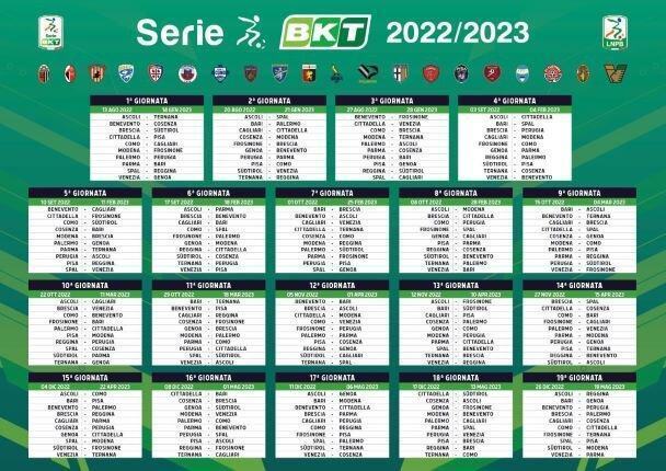 Serie B: il calendario completo. Date, turni infrasettimanali, soste