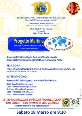 20170320_Progetto Martina, convegno sui tumori al Liceo Classico-Artistico “Morelli-Colao” di Vibo Valentia_02Locandina