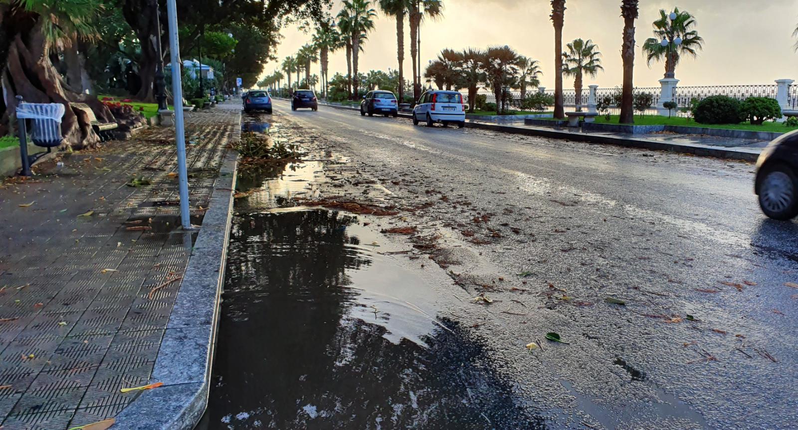 Reggio Calabria pioggia Lungomare