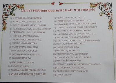 Detti Proverbi Riggitani Presepio Zoccali