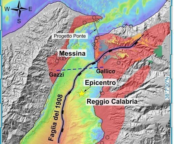 Faglia Marina Terremoto 1908 Stretto Messina