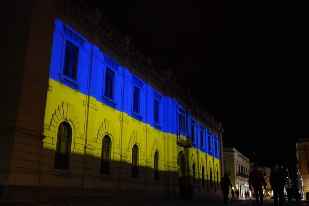 Palazzo San Giorgio Bandiera Ucraina2