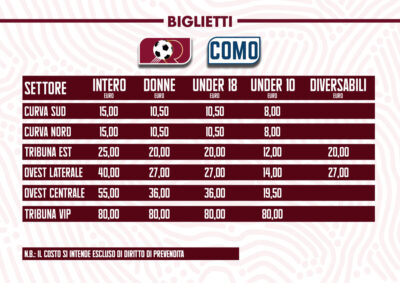 Biglietti Reggina Como