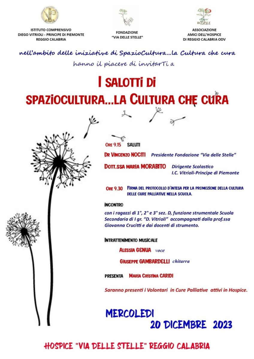 Locandina SpazioCultura Scuola Vitrioli 20 Dicembre 2023