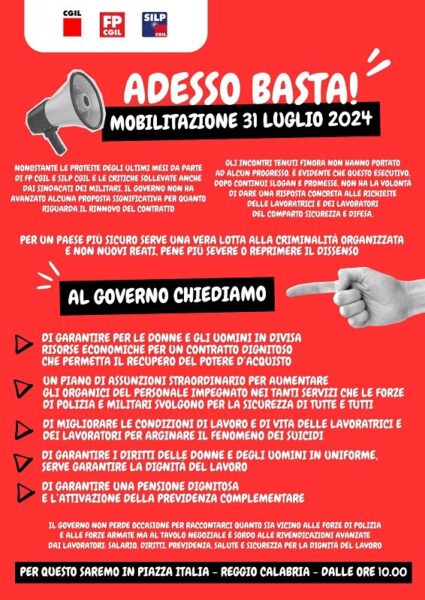 Adesso Basta Cgil FP Silp Piazza Italia