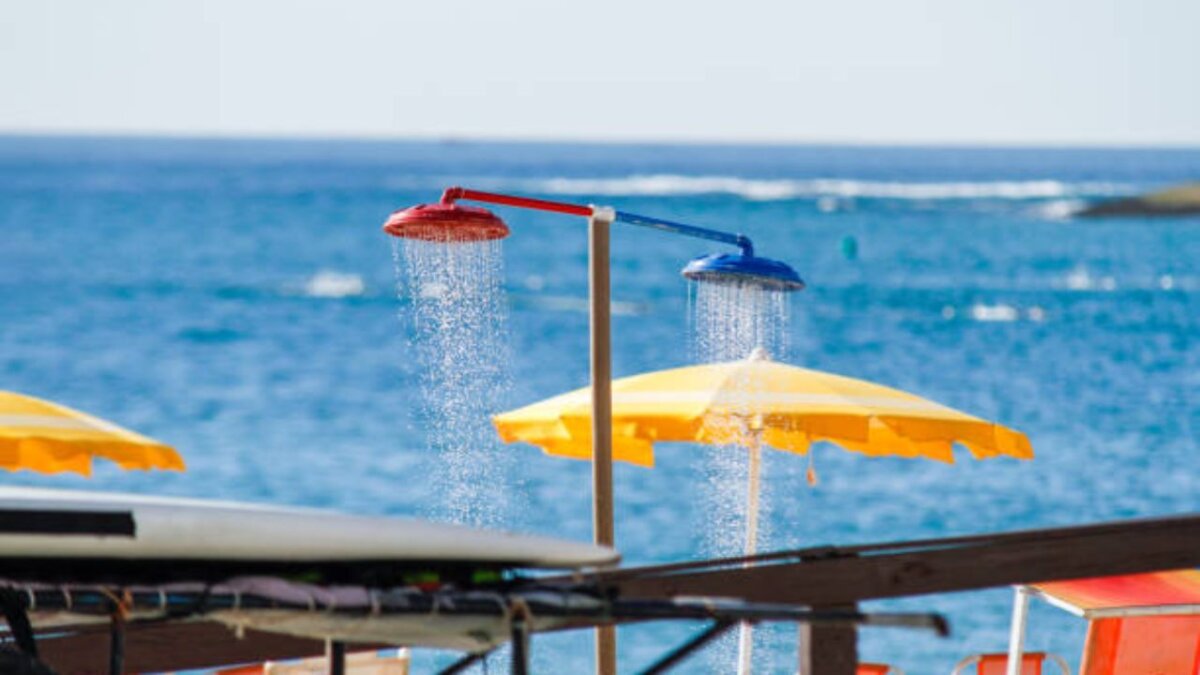 Shower On Copacabana Beach In Rio De Janeiro