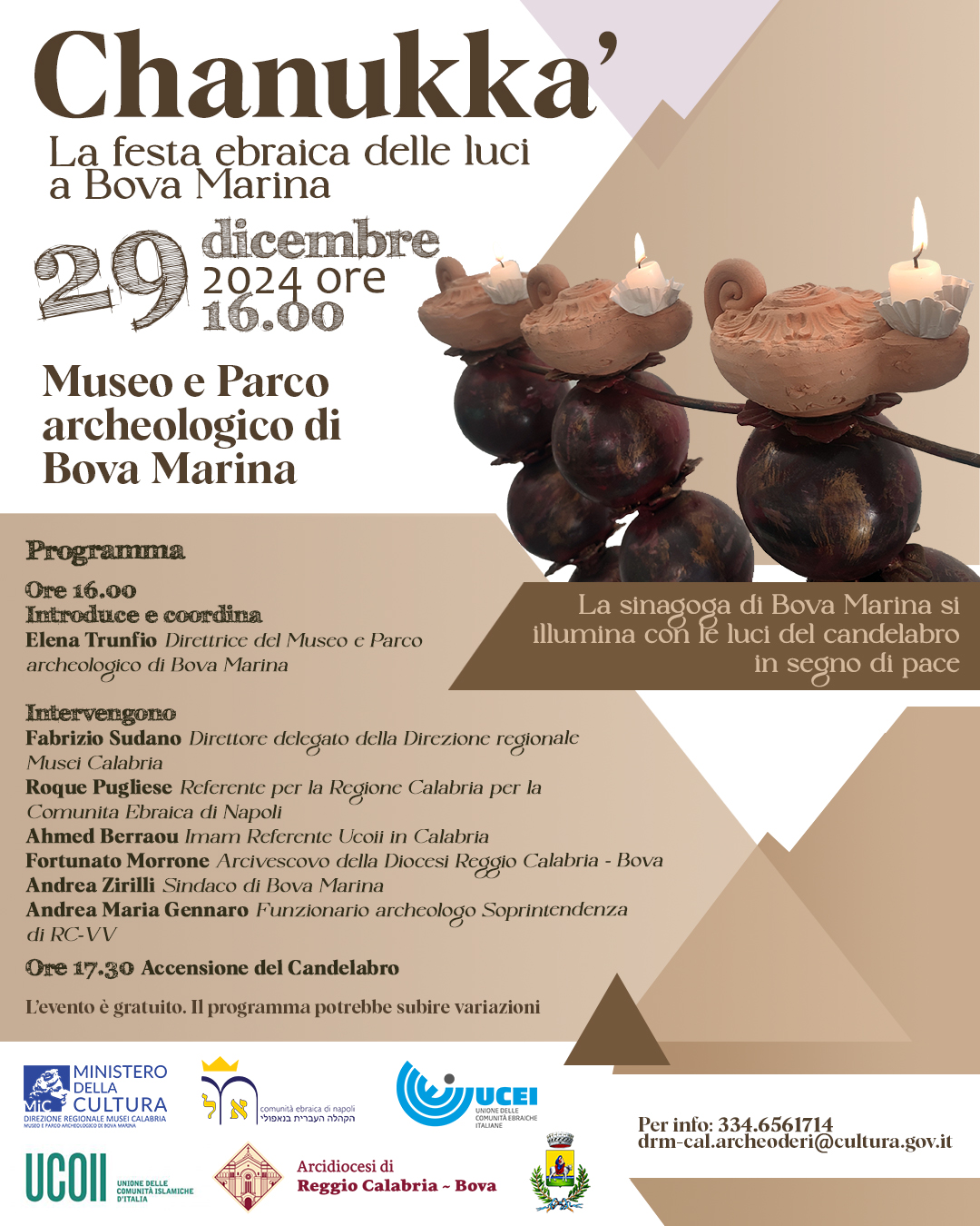 Chanukkà Bova Marina, festa delle luci al Museo archeologico