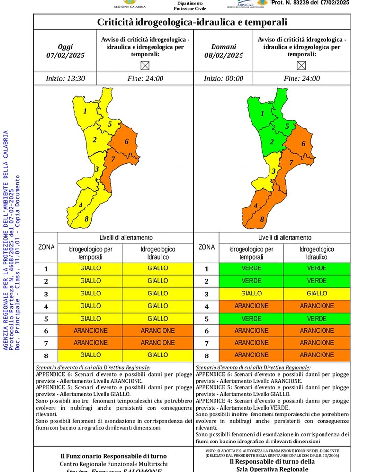 bollettino regione calabria